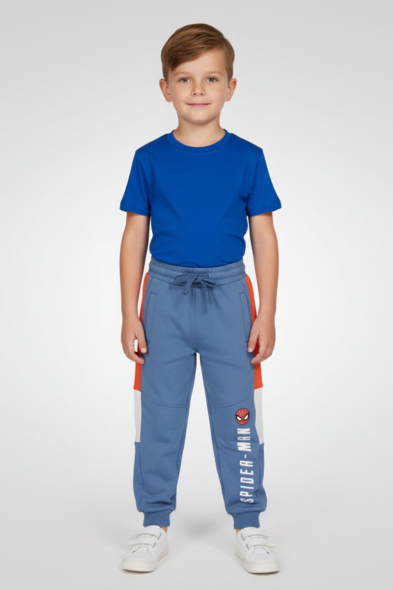 Disney Spiderman x Marvel Toddlers Boy Graphic Print Sweatpants, Slate Blue - Image 1
